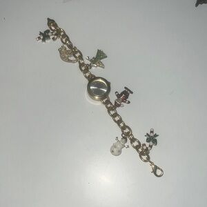 Christmas Golf Charm Bracelet with Festive Accents